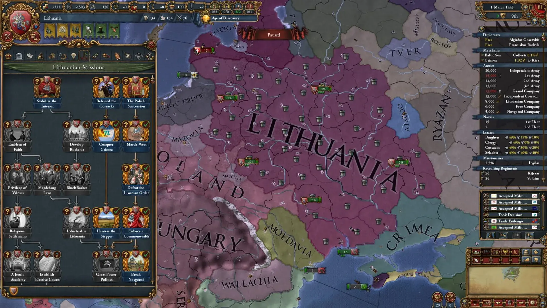 Europa Universalis IV: Lions of the North - świat gry, lokacja