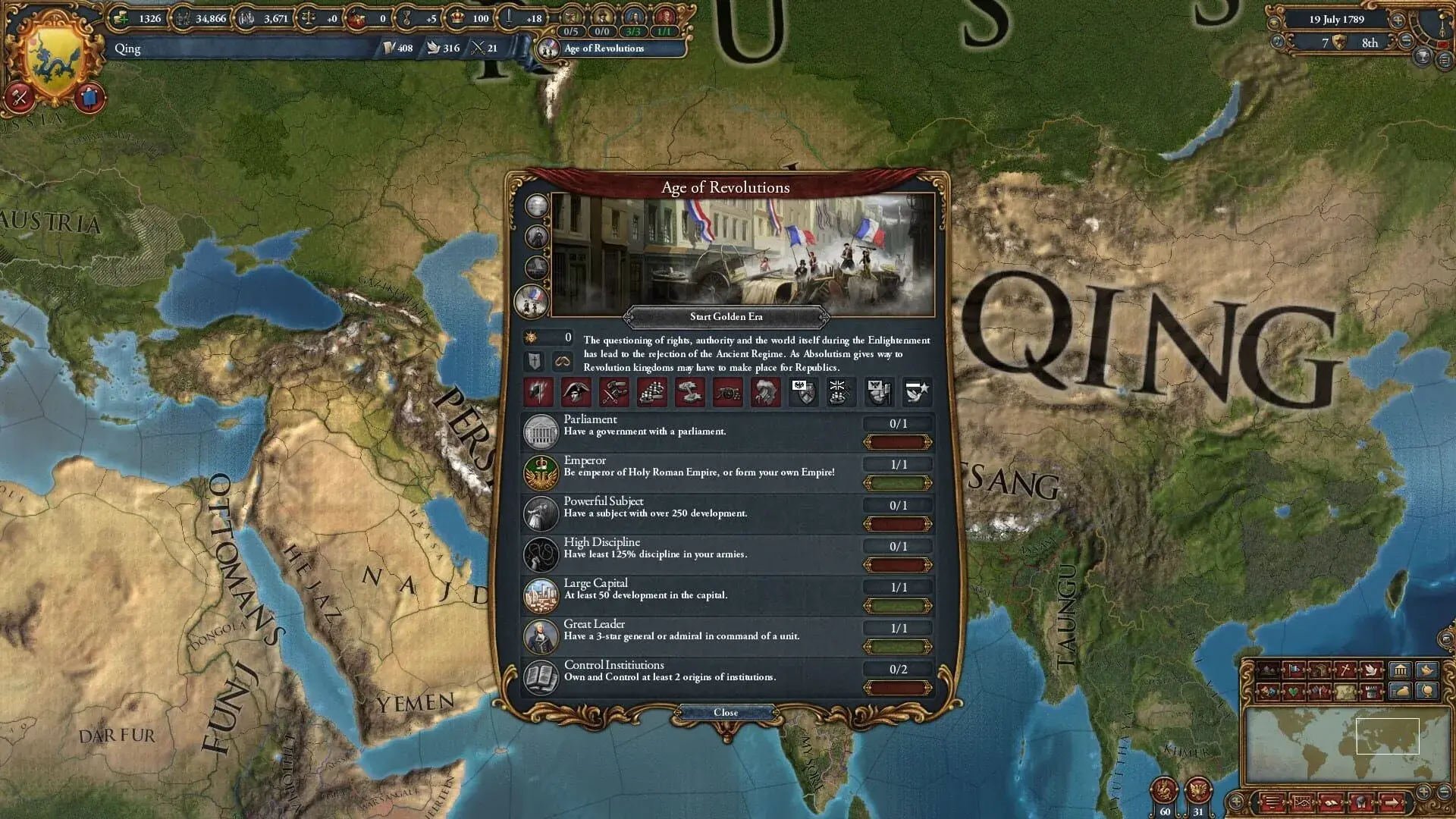 Europa Universalis IV: Mandate of Heaven - świat gry, lokacja