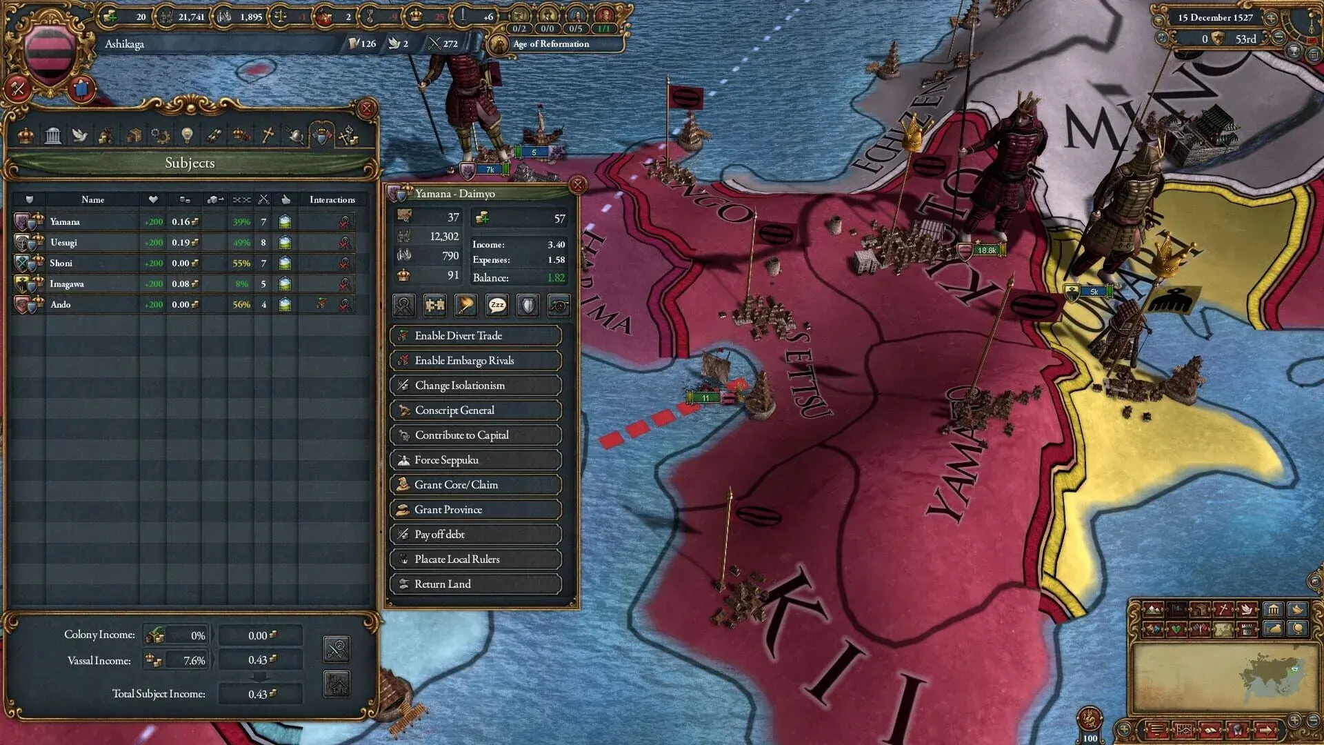 Europa Universalis IV: Mandate of Heaven - akcja w grze