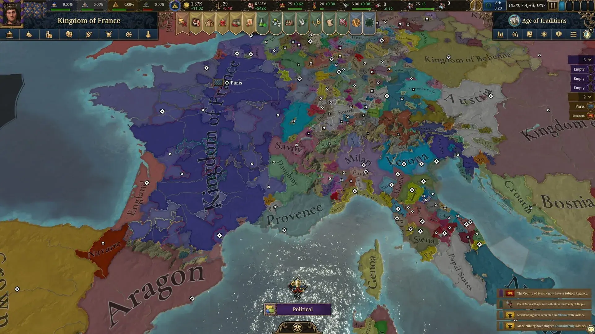 Europa Universalis V: Premium Edition - akcja w grze