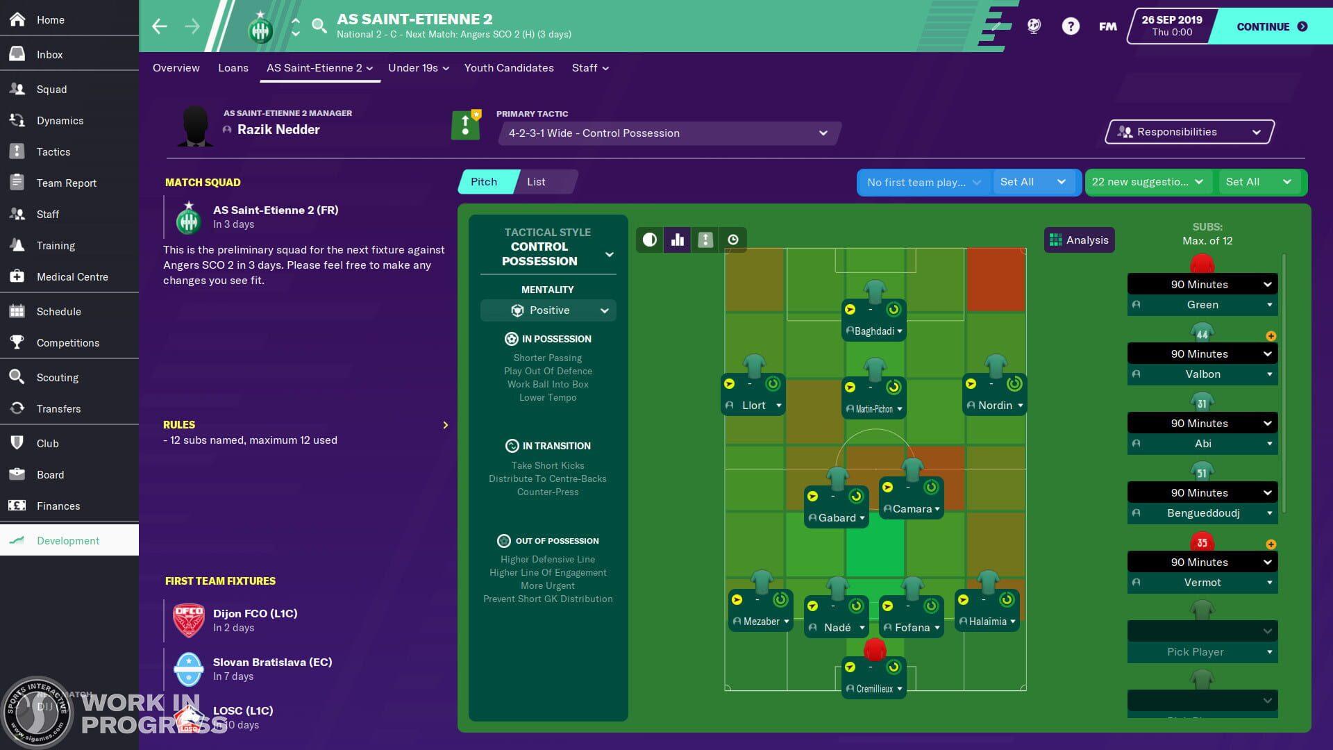Football Manager 2020 - gameplay screenshot