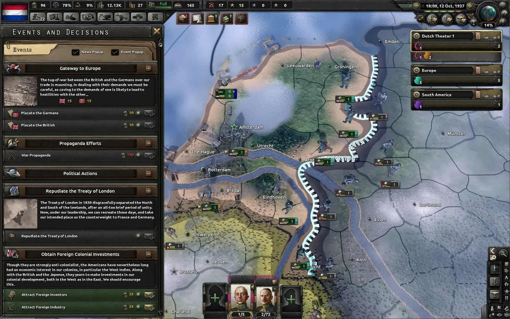 Hearts of Iron IV: Man the Guns - gameplay screenshot
