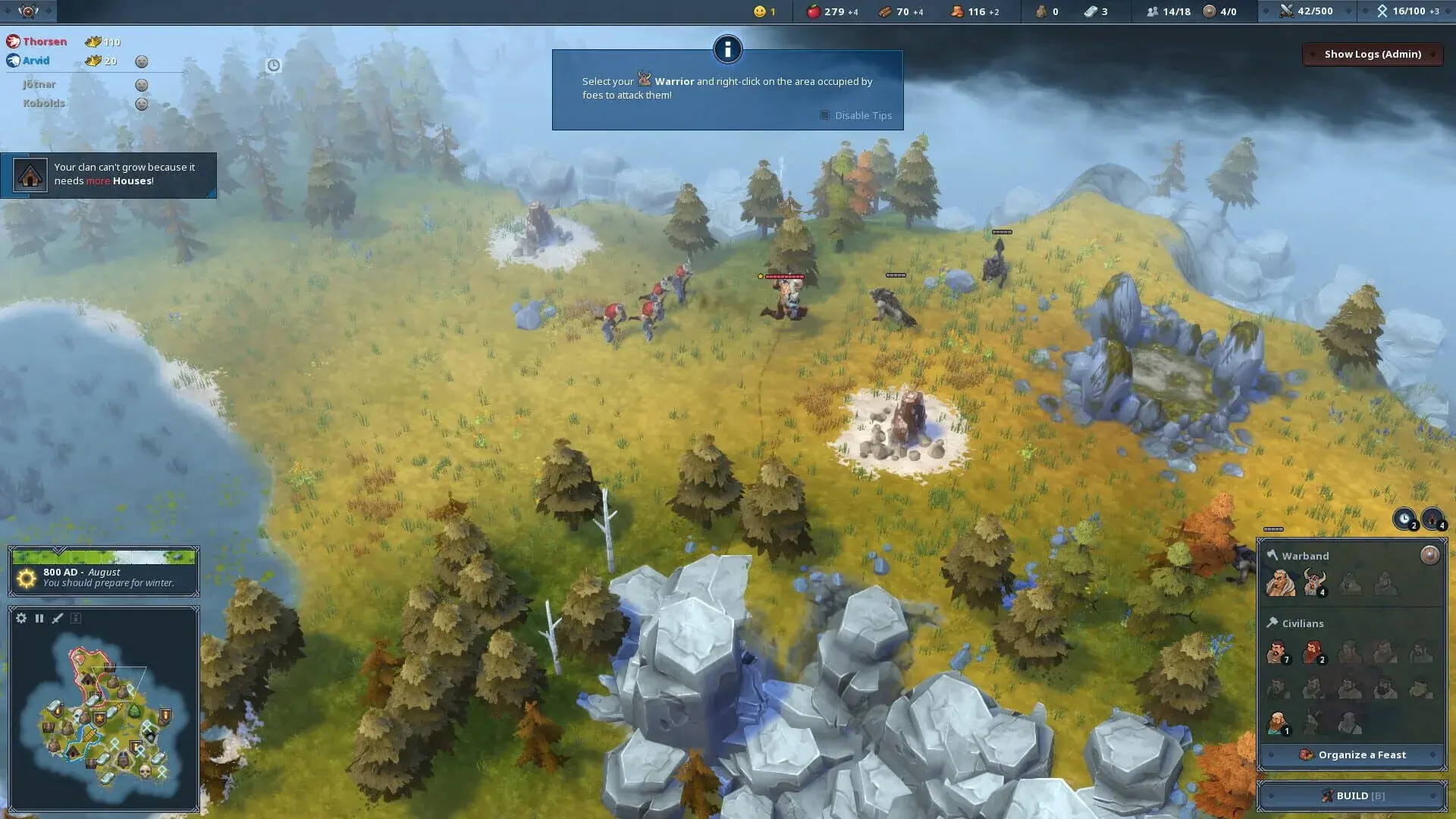 Northgard: Himminbrjotir, Clan of the Ox - główny screenshot z gry