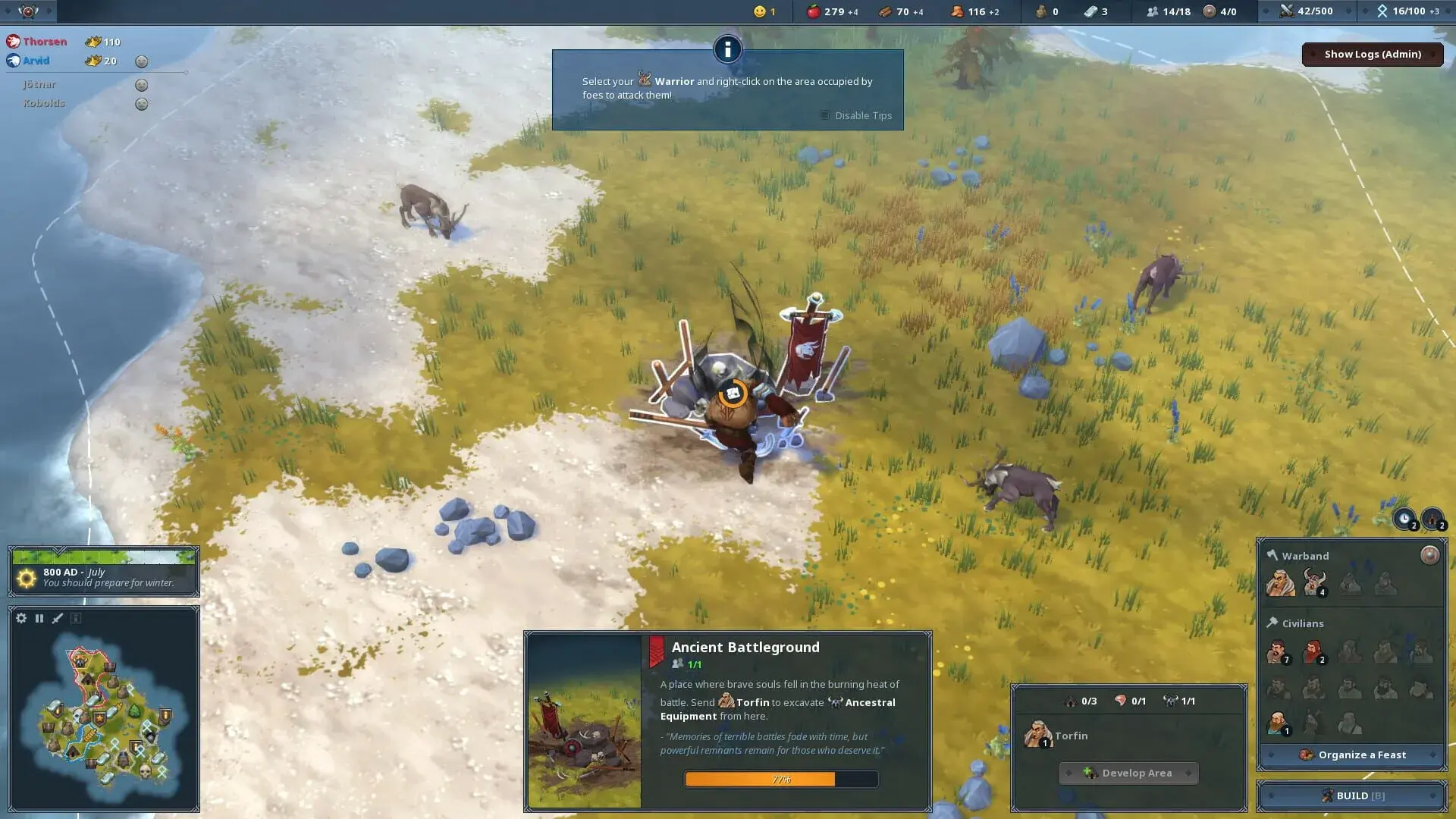 Northgard: Himminbrjotir, Clan of the Ox - gameplay screenshot
