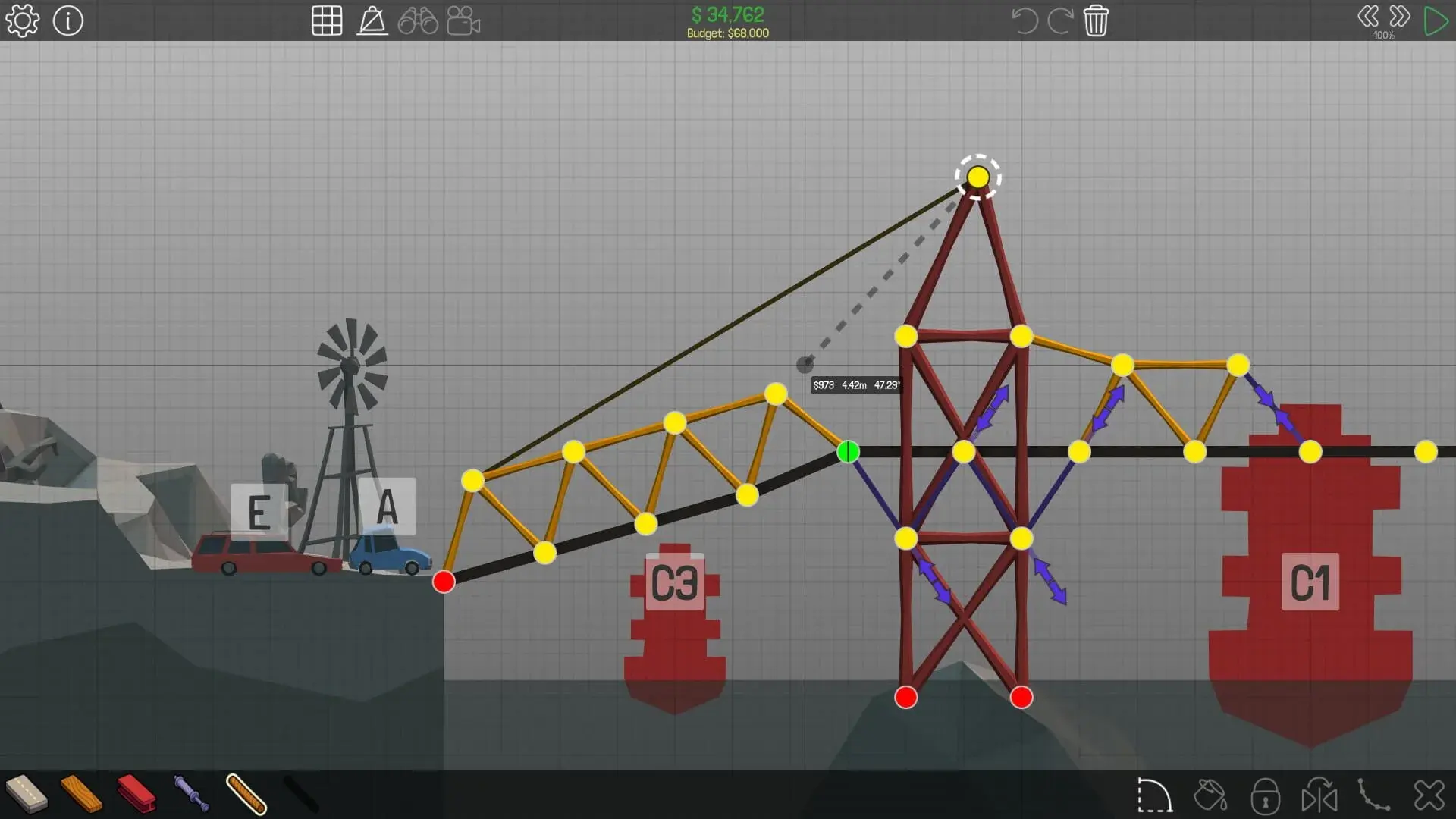 Poly Bridge - główny screenshot z gry