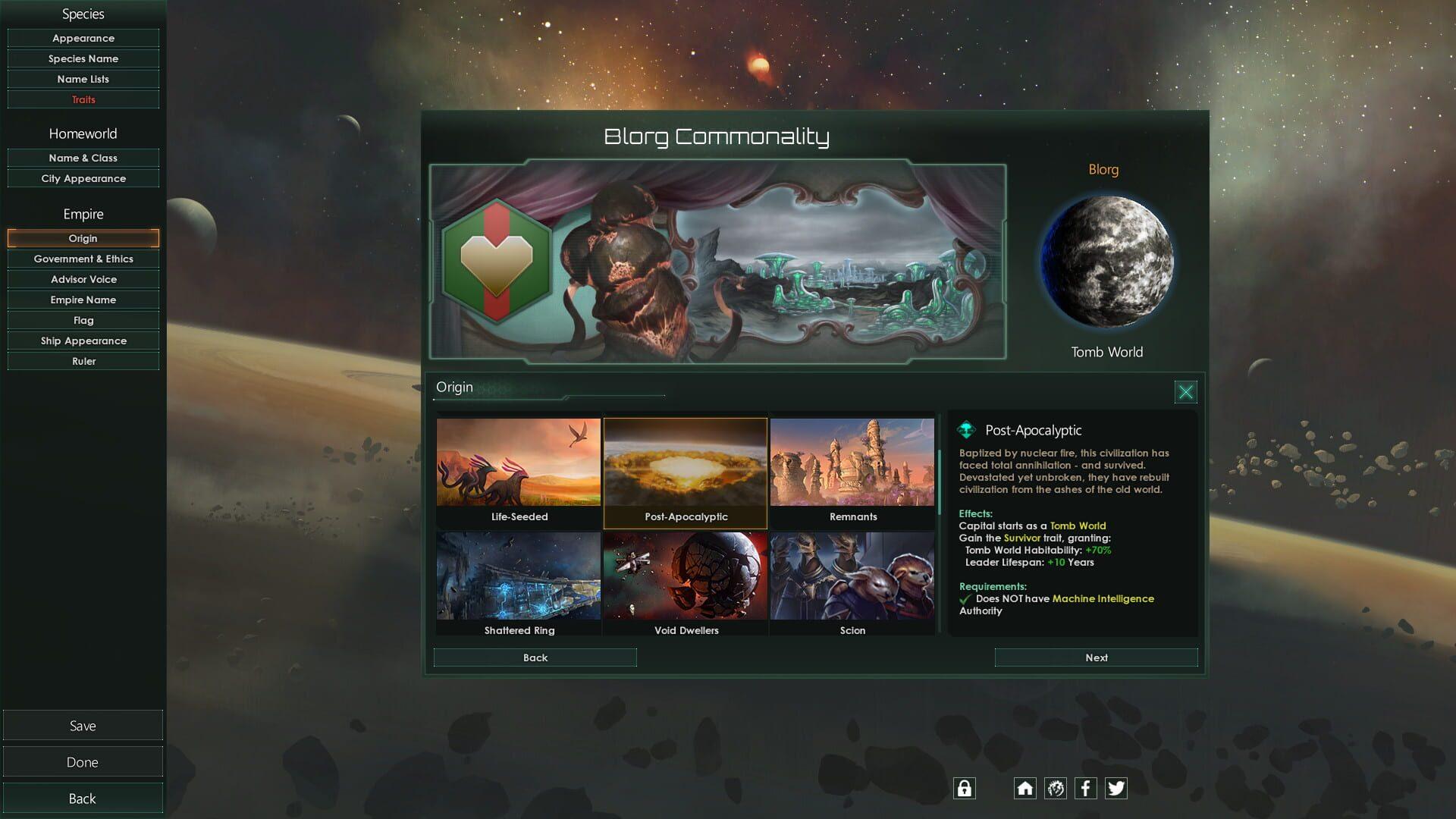 Stellaris: Federations - świat gry, lokacja