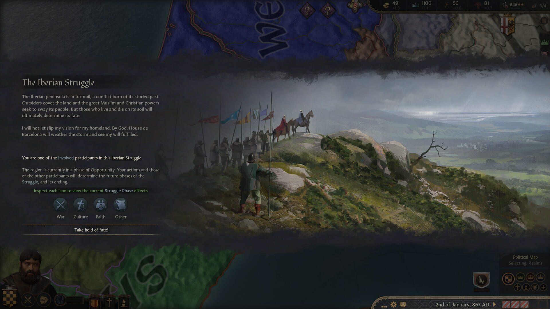 Crusader Kings III: Fate of Iberia - główny screenshot z gry