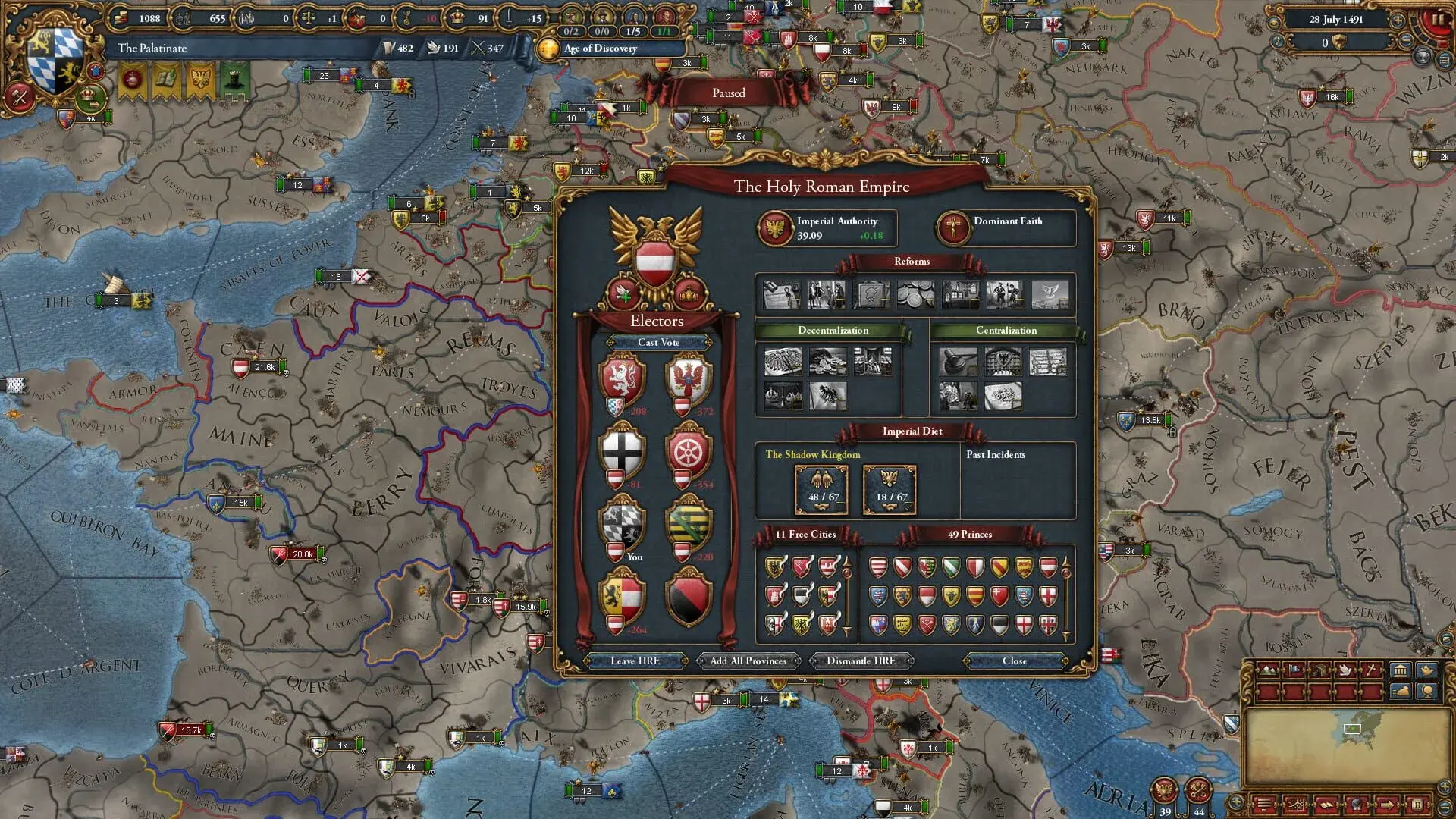 Europa Universalis IV: Emperor - obrazek z gry